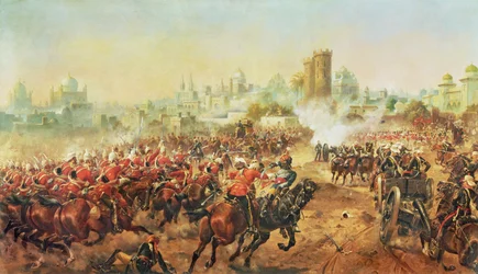 Charge of the Queens Bays against the Mutineers at Lucknow, 6th March 1858
